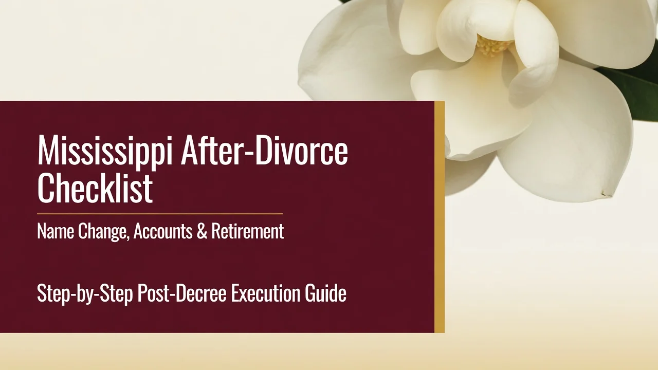 Mississippi After-Divorce Checklist — Name, Accounts & Retirement