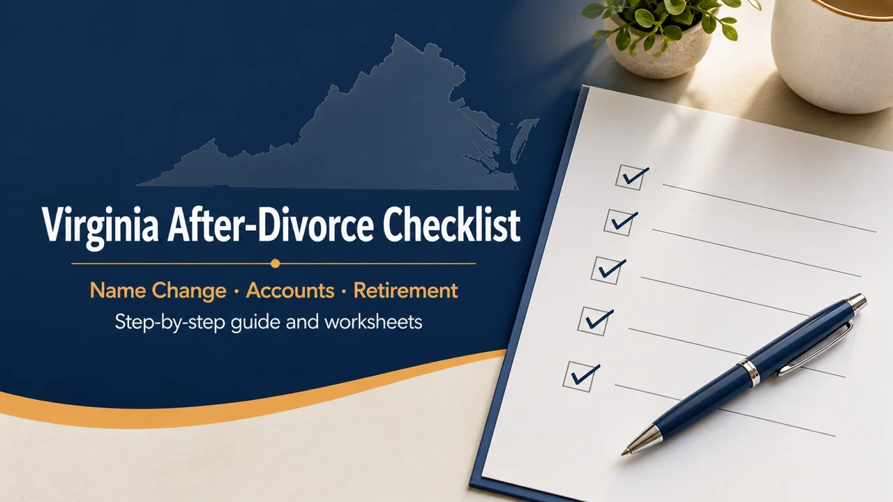 Virginia After-Divorce Guide — Name Change, Accounts & Retirement Steps